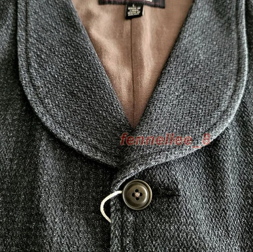 Men's Work Vest Shawl Collar Slim Waistcoat Vintage Casual Jacket Pockets Coat - Picture 13 of 17