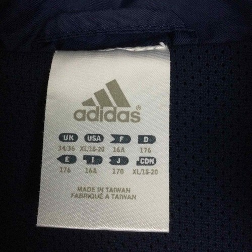 Adidas Blue White Three Stripe Embroidered Logo Lightweight Nylon Youth Jacket - Picture 6 of 12