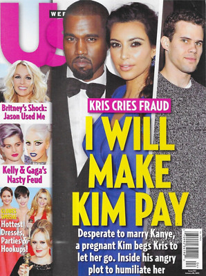 Us Weekly Magazine Kim Kardashian Kanye West Britney Spears Golden Globes 2013