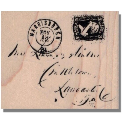 Wm Rubber Stamp, Postcard Writing,Media Mail,Script,Postage Mark,Postmark,Postal