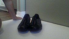 BLING Skechers Girls SLIP on Bungee Black and Silver Slip on Size 6.5