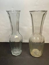 set of 2 glass Vase 9" cylinder round clear