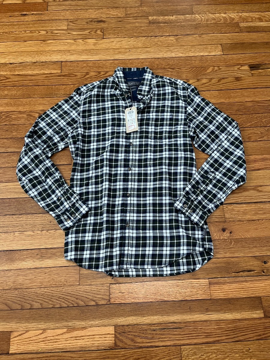 Jack & Jones Mens Flannel Button Down Shirt Size Small Black