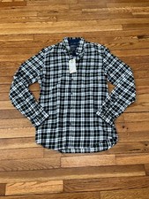 Jack Jones Mens Flannel Button Down Shirt Size Small Black White Plaid NWT 65