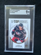 2022-23 U.D. SP Authentic Top Rookies Kent Johnson #TR-6 SGC 9 Blue Jackets