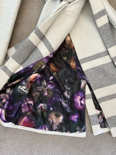 Ted baker Coat long coat size 2 Trench Coat Wrap Coat 🩷 Floral Lining - Picture 4 of 10