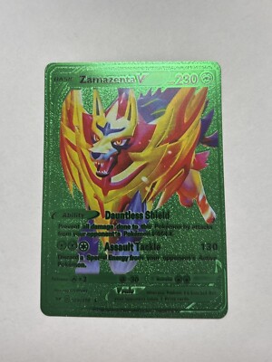Zamazenta V - Green Foil Display Card - Fan Art Custom 230HP