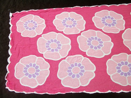 70er Jahre Blumen Schal rosa & lila alle Viskose Made in Japan Vintage Mode SC26