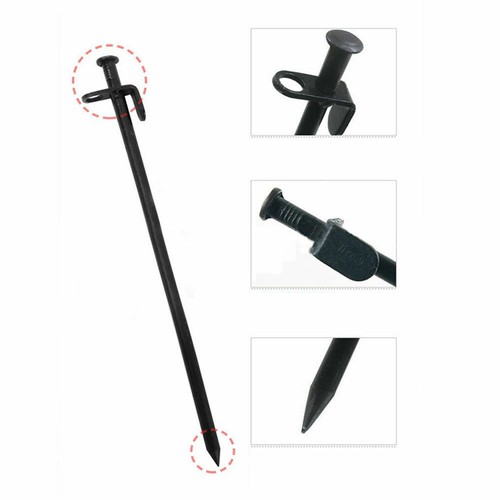 10PCS Heavy Duty 8" Steel Pegs Solid Camping Trip Tent Ground Stakes Nail Anchor - Picture 7 of 9