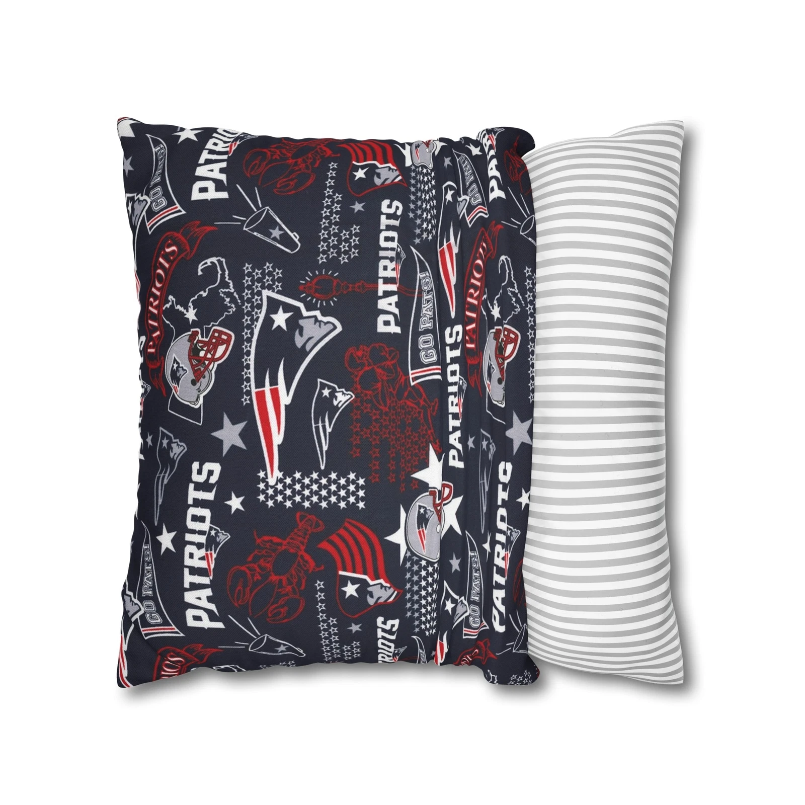 New England Patriots Square Throw Pillowcase