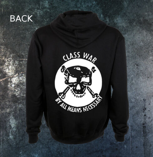 Sudadera con capucha con cremallera de guerra de clases - Liberación humana derechos anarquía lucha sabotaje gato - Imagen 6 de 7