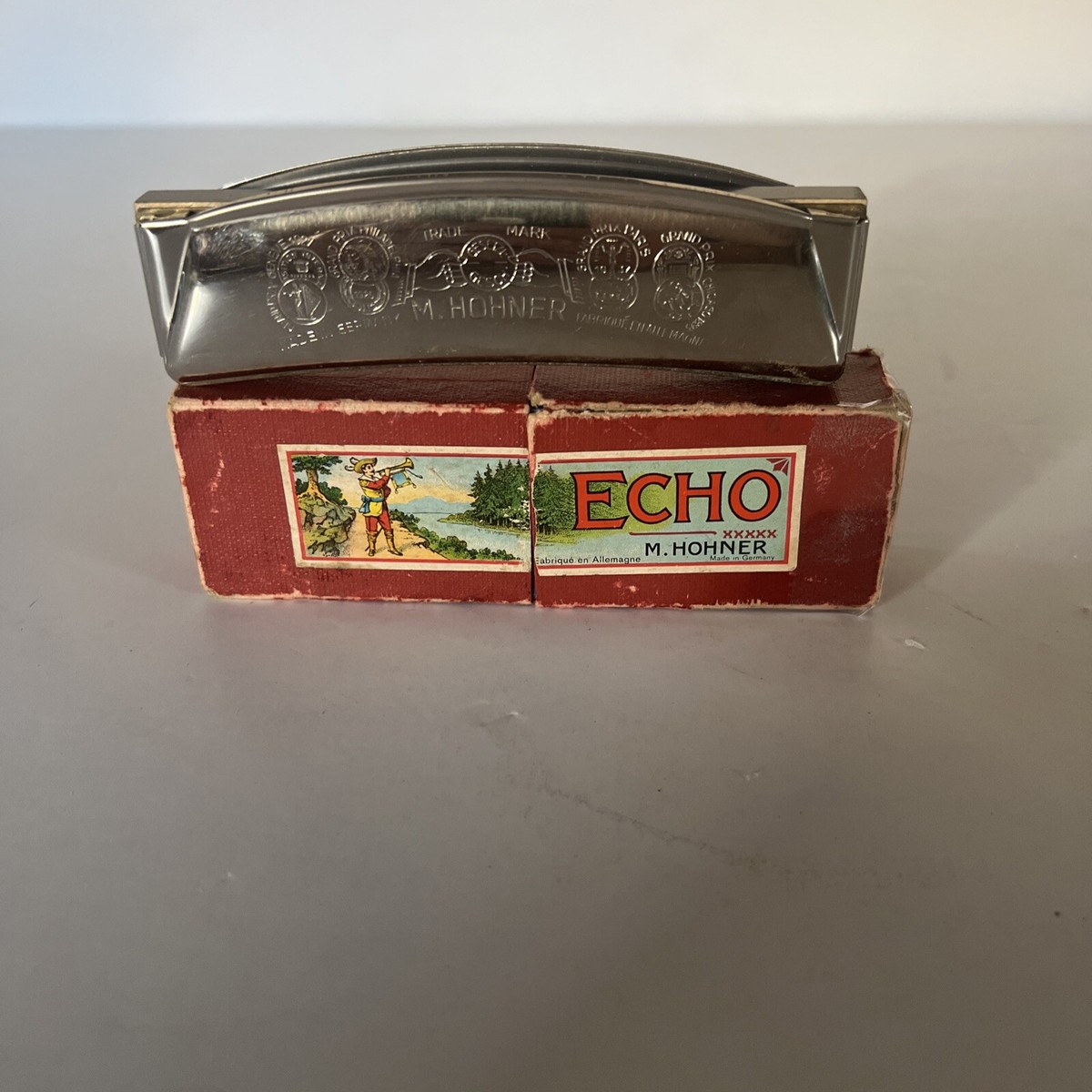 M. Hohner Echo Vintage Harmonica with Box Made in Germany | eBay
