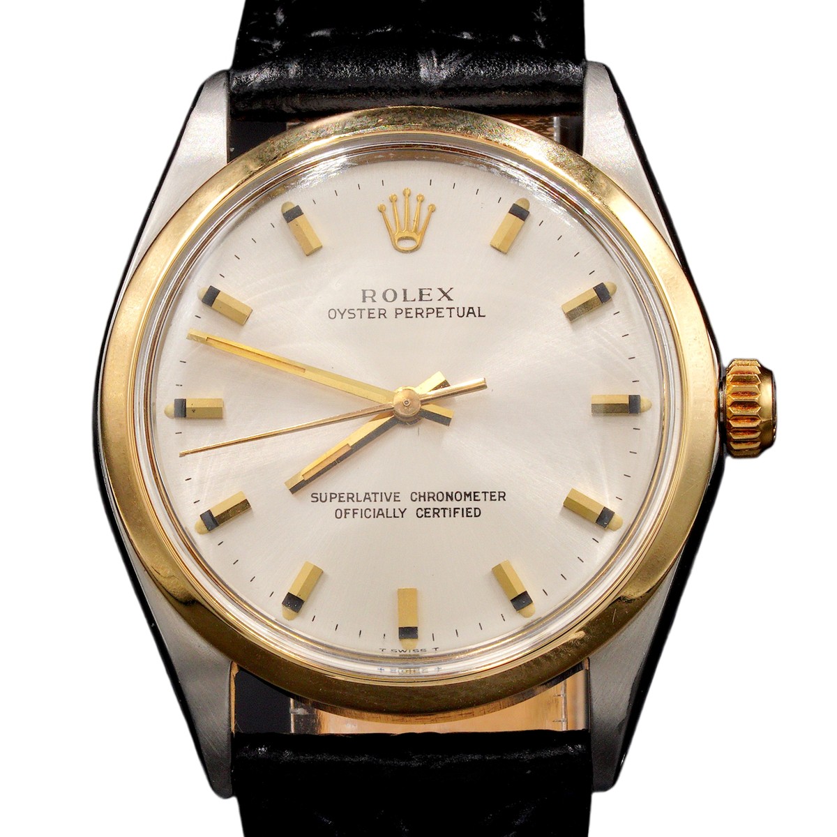 Mens Rolex Two-Tone 1002 Oyster Perpetual Watch with Rolex Papers