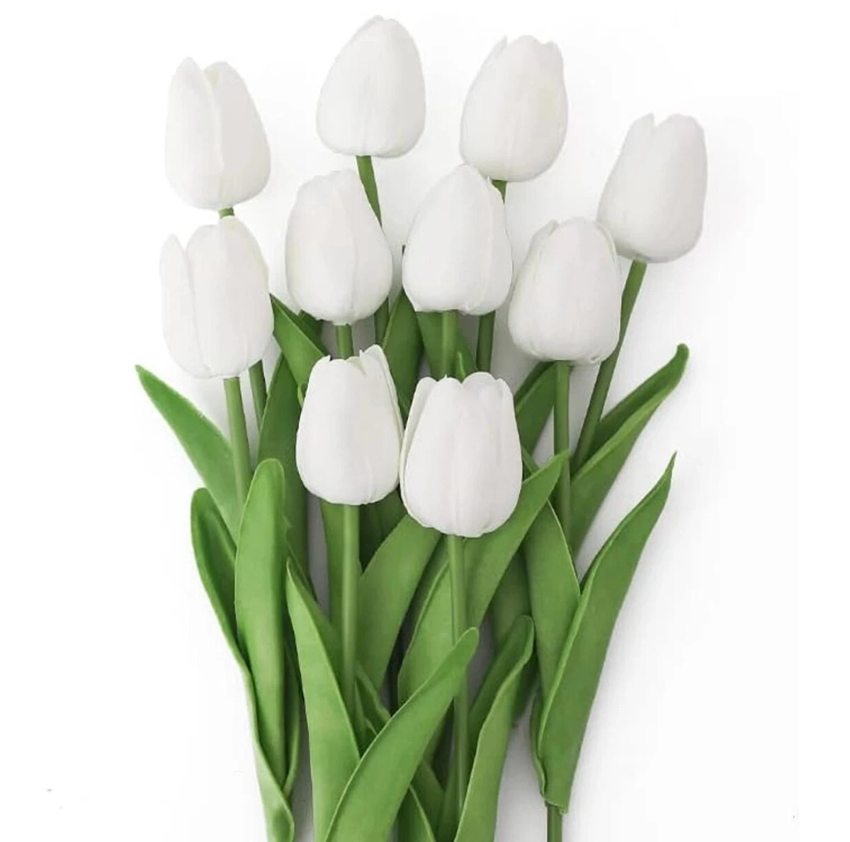 10 Tulipani Artificiali Amosfun Real Touch In PU Con Stelo In Ferro | Fiori Finti Per Decorazione Casa Matrimonio E Centrotavola - 6