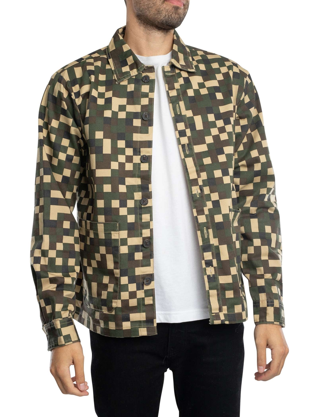 Однотонная мужская верхняя рубашка Nael черная 5790₽