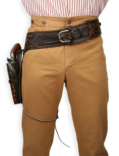 Gun Holster Belt Leather Revolver Pistol Tooled .22 .35/357 .44/45 Cal Western - Picture 2 of 6