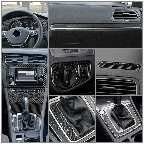 14 Pcs Full Set Interior Dashboard Cover Trim For VW Golf 7 GTI MK7 14-19 LHD - Picture 4 of 19