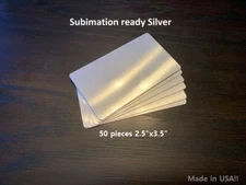 Brushed Silver Aluminum Dye Sublimation 2.5"x3.5" blanks 50ea