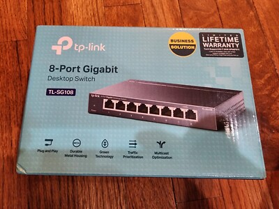 TP-Link TL-SG108 8-Port 10/100/1000 Mbps Gigabit Ethernet Desktop Switch