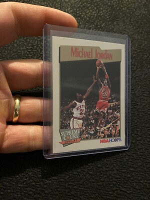 Michael Jordan 1991 Collector Card NBA HOOPS #455 Chicago Bulls Man Cave INVEST