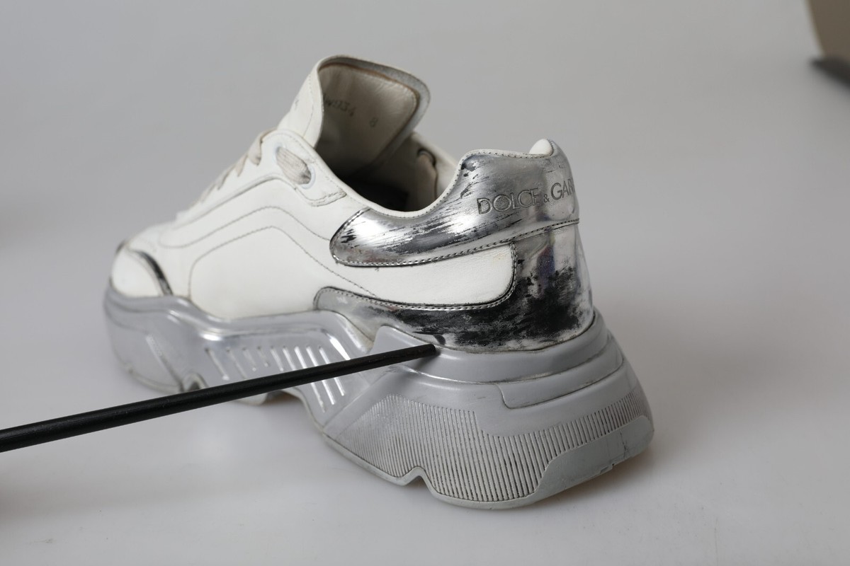 美品✨DOLCE&GABBANA DAYMASTER 厚底 レザースニーカー DOLCE & GABBANA Shoes White Silver Daymaster Low Top