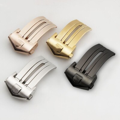 Premium Stainless Steel Folding Watch Buckle Metal Clasp 18 20mm Fits Tag Heuer