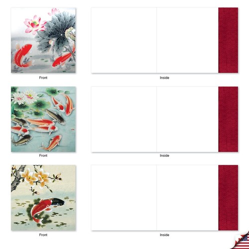 The Card Company 10 All Occasion Blank Cards 4 X 5.12 Inch Nautical Ocean Sea - Picture 3 of 7