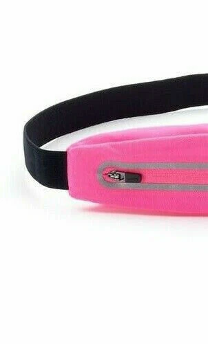 Nike REFLECTIVE RUNNING LEAN WAISTPACK EXPANDABLE SPORTS BAG BELT PINK/GRAY - Image 2 of 3