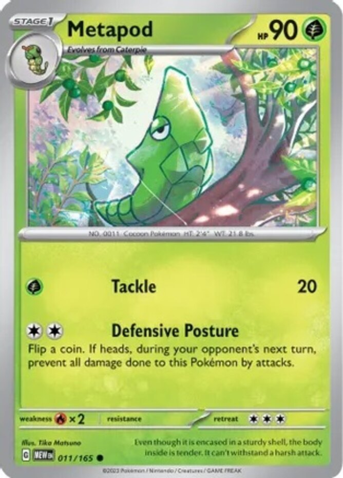 Pokemon Metapod - 011/165 - Common NM-Mint Scarlet & Violet - 151