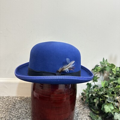 Baileys Mens Fedora Hat Size Large 100% Wool Blue