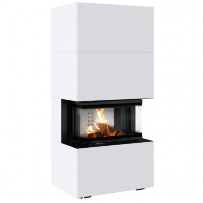 *EEK A Panorama-Kamin Kratki HOME EASY BOX weiß mit NBC 7 mit 7kW - Kaminbausatz