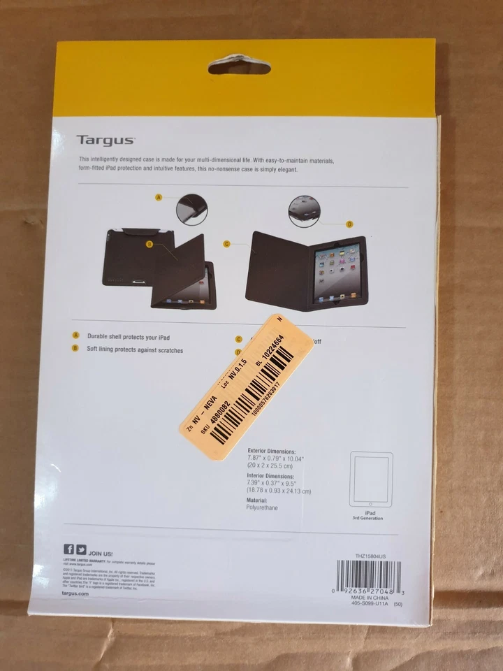 Funda Targus para Apple iPad 2 3 4 Generaciones Azul Magnética 10 pulgadas - Nueva Foto 2 de 4