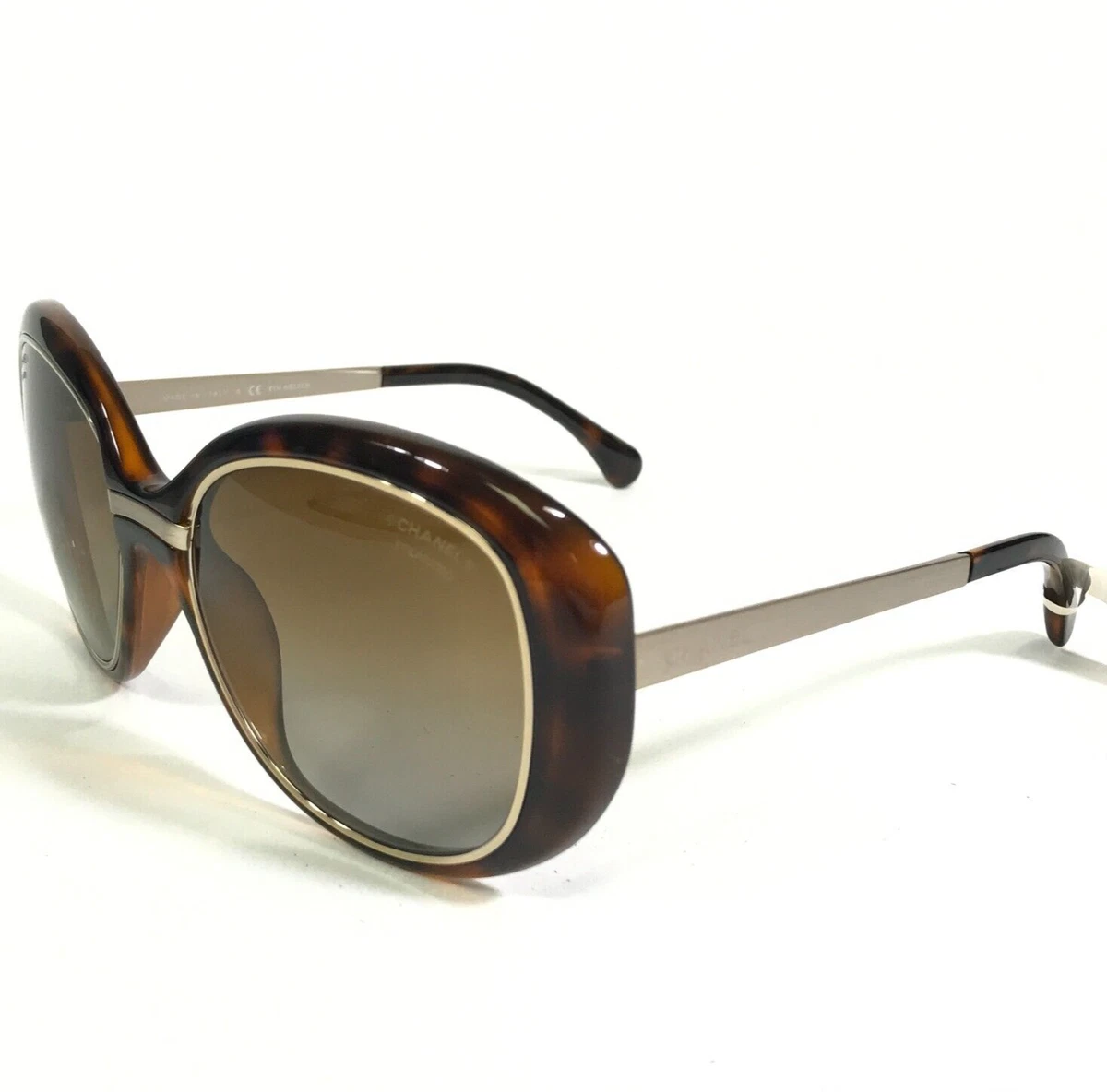 Chanel Sunglasses 6045-T c.714/S9 Gold Brown Tortoise Round with Brown  Lenses