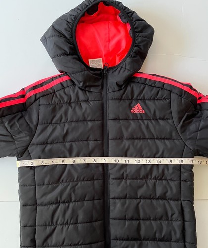 Adidas Puffer Hooded Jacket Girl’s 7/8 Years Black Coral Snow Ski Winter Zip Up - Picture 6 of 10