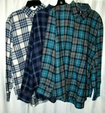 IZOD Blue Tones, Soft, Plaid, Long Sleeve Flannel Shirt M or L, Pick One