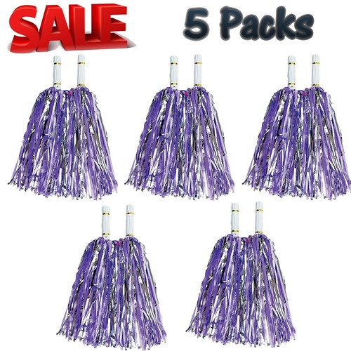 Dual Tone Metallic Cheer Pom Poms, Cheerleader Dance Props, Party Supplies- 35cm - Picture 44 of 51