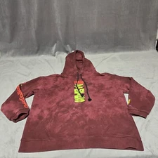 Flatbush Zombies FBZ Whole Earth Ladies Crew Hoodie Tie Dye Maroon Red Size M