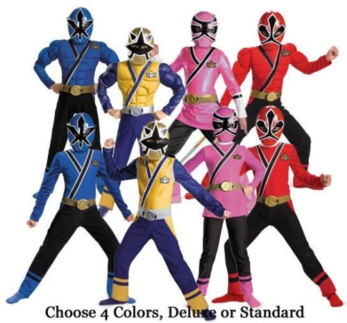 Child TV Show Nick Super Power Rangers Samurai Classic Deluxe Muscle STD Costume