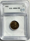 1932-P Lincoln Cent - ICG MS64 RB - Just Graded / New Holder