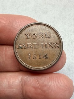 1 Farthing York Peace and Alliance 1814 w.1295. Some Original Lustre
