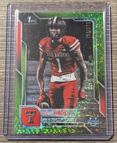 2025 Bowman Chrome University Football Lime Green Mini-Diamond Refractor Reggie Virgil #164