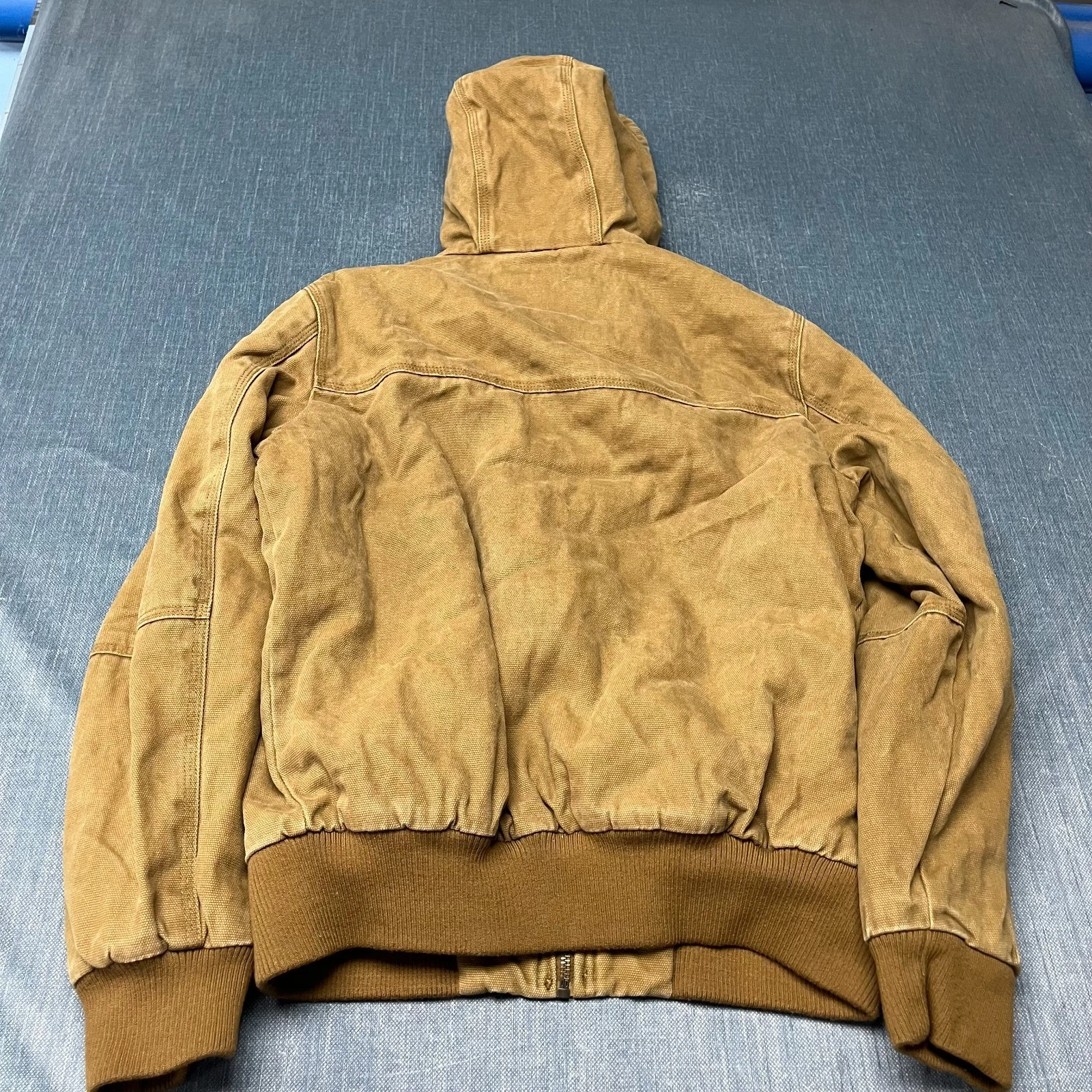 G.H. Bass & Co. Men's Jacket Size S Brown Duck Canvas Sherpa Lined Workwear image 7