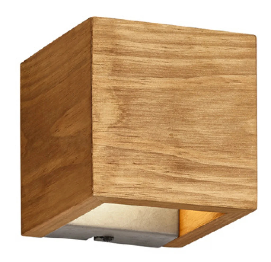Wall Light Silver Brad LED Antique Nickel Natural Wood 4.3w Trio 223710130