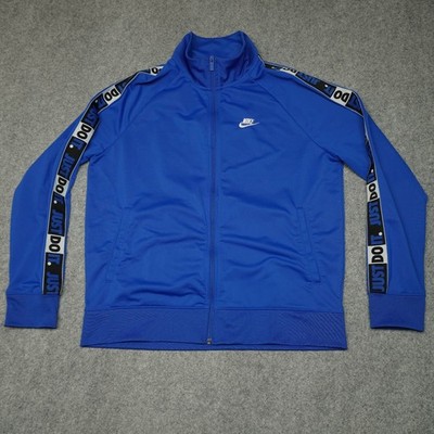Nike ''Just Do It'' Men's Track Jacket L Blue Full Zip Sport Activewear