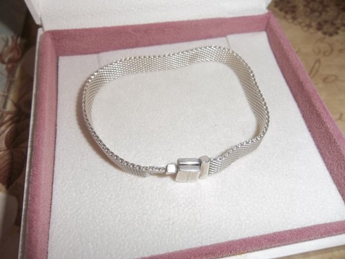 Genuine Pandora Silver Reflexions Plain Clasp Bracelet - 17cm