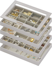 Large Jewelry Organizers and Storage Box, 4 Layers Stackable Jewelry Organizer T