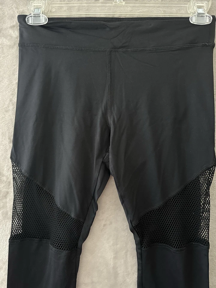 Forever 21 Active Leggings Mujer M Negro Alto Panel de Malla Entrenamiento Yoga Pantalón Foto 2 de 4