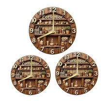 Horloge murale à motifs de tasses et de grains café pour chambre