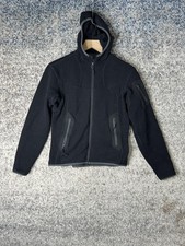 Arc'teryx Polartec Fleece Jacket Womens Small Black Full Zip Hooded Hiking