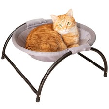 Cama Gato Gato Hamaca con Pies Protectores para Mascotas hasta 33lbs, Gris